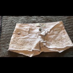 Hollister white denim short